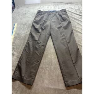 DOCKERS Individual Fit Men's 38x32 Relaxed Fit Pleated Brown Pants
